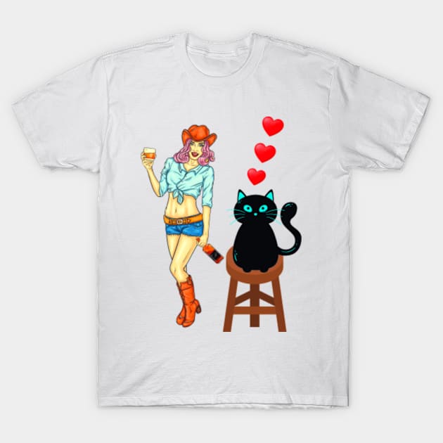 Cat Lover T-Shirt by Bourbon Sunsets